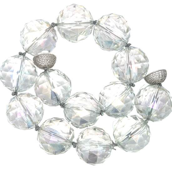 Iridescent Clear 30mm Crystal Sphere Necklace