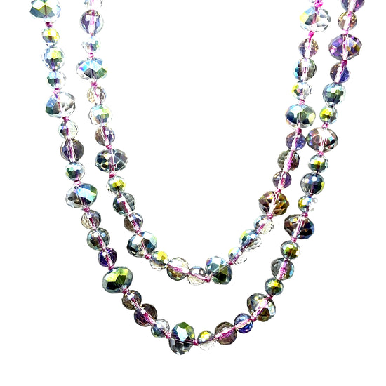 Multi Colorized Crystal Sphere Long Necklace