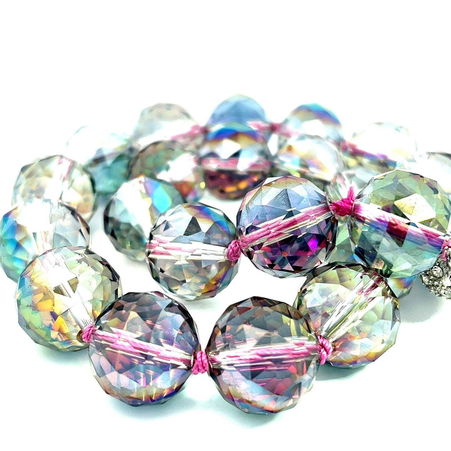 Multi Colorized 20mm Crystal Sphere Short Necklace