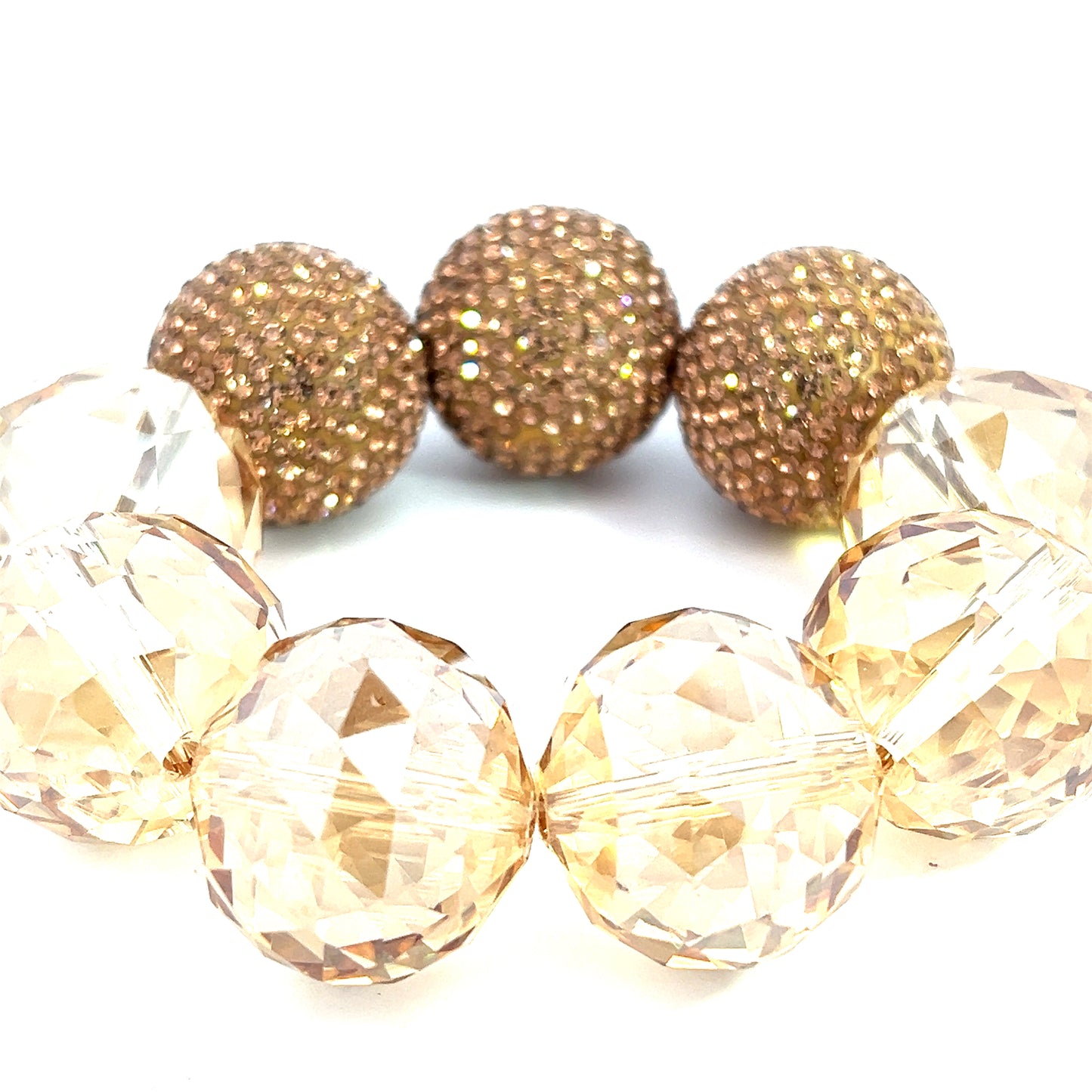 Golden Clear Crystal Sphere Bracelet