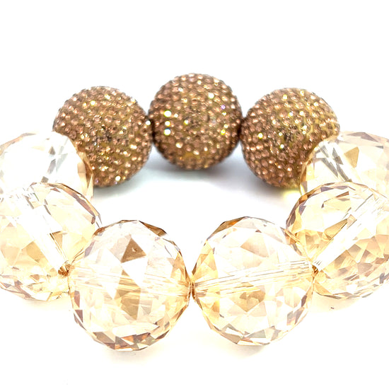 Golden Clear Crystal Sphere Bracelet