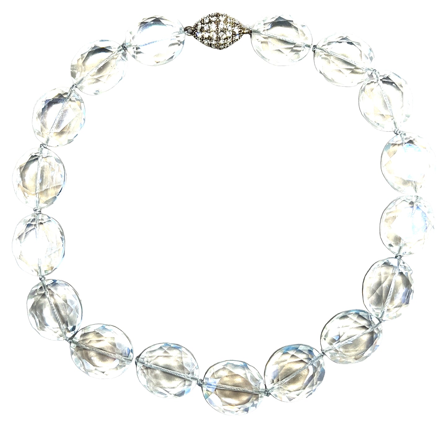 Clear Oval Crystal Short Necklace