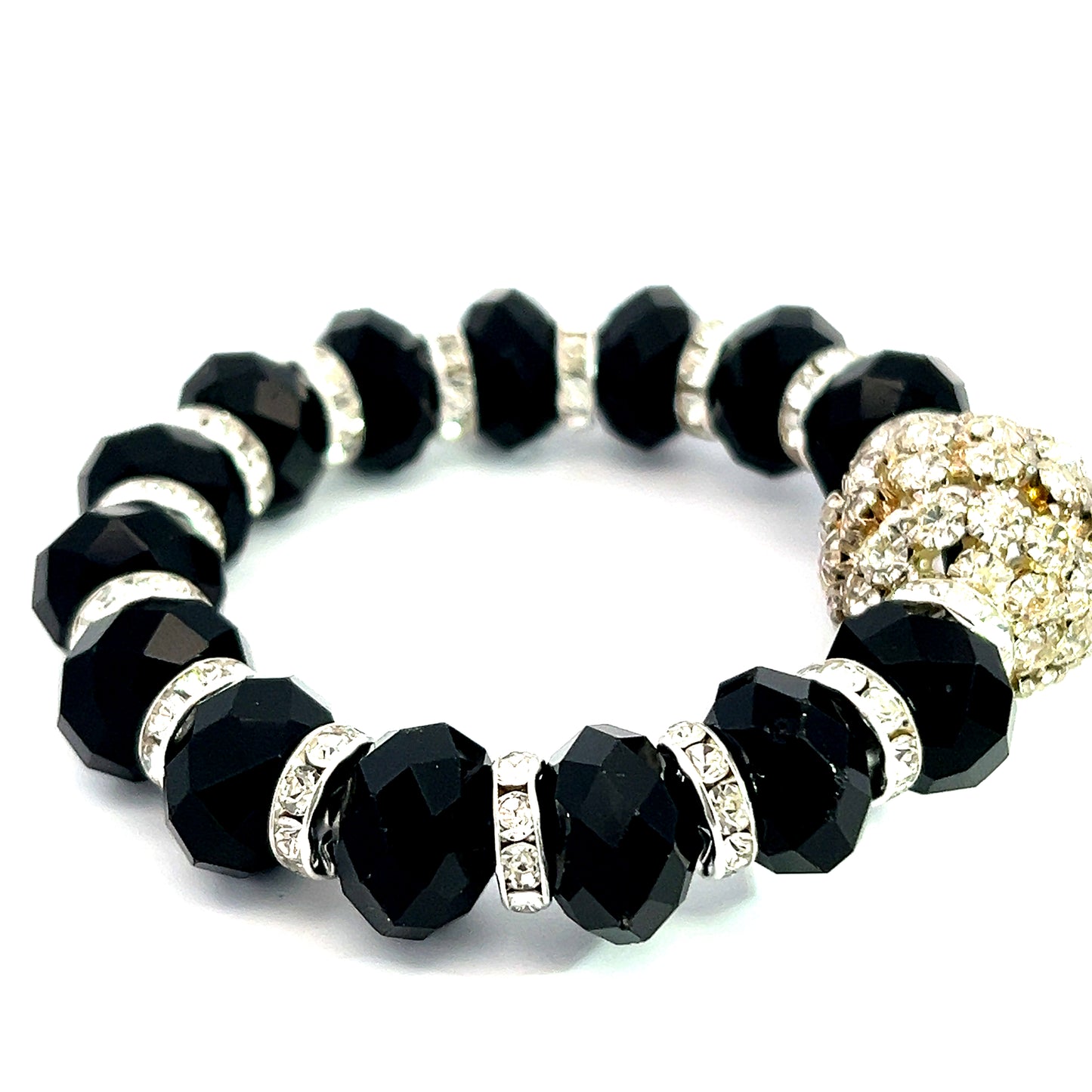 Black Onyx Crystal Sphere Bracelet