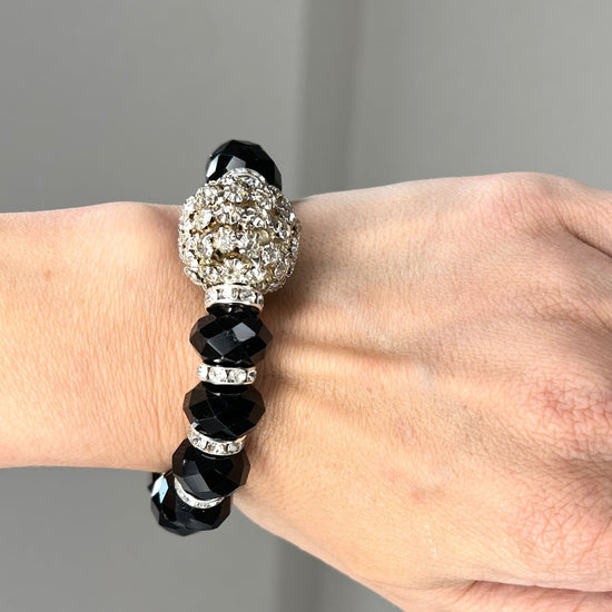 Black Onyx Crystal Sphere Bracelet