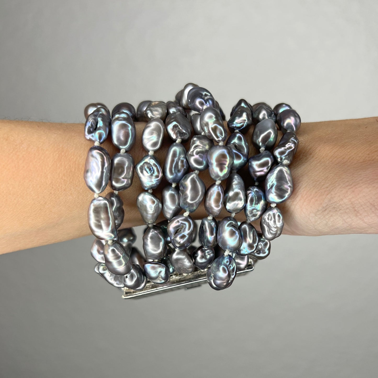 Gray Pearl Multistrand Bracelet