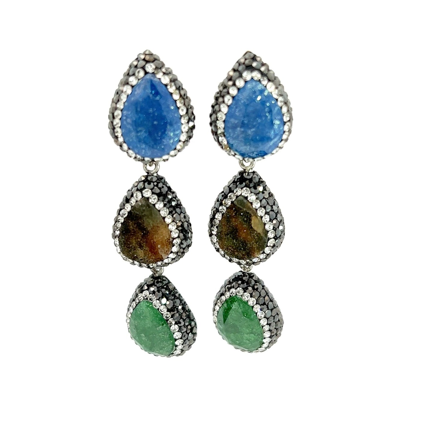 Blue Green Drop Earring - Born To Glam