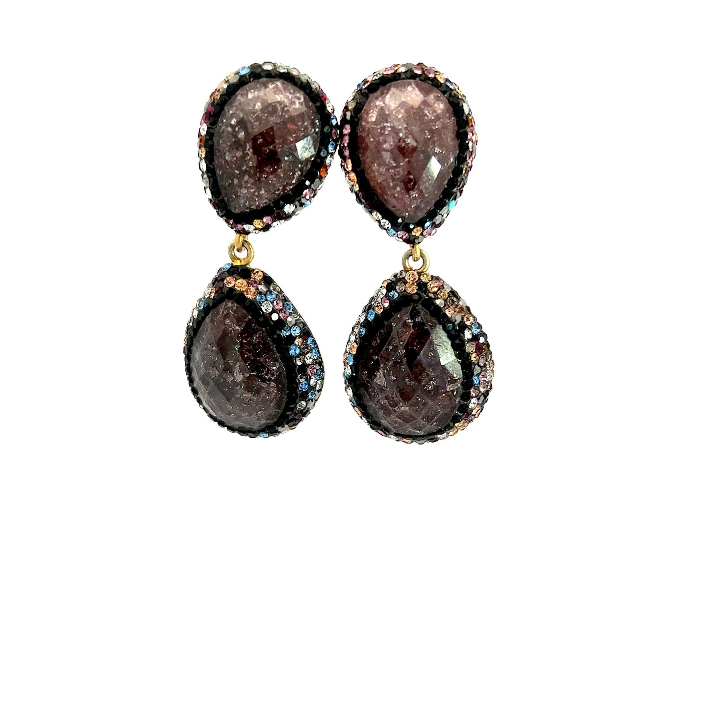 Burgundy Gemstone Drop Earring - Born To Glam