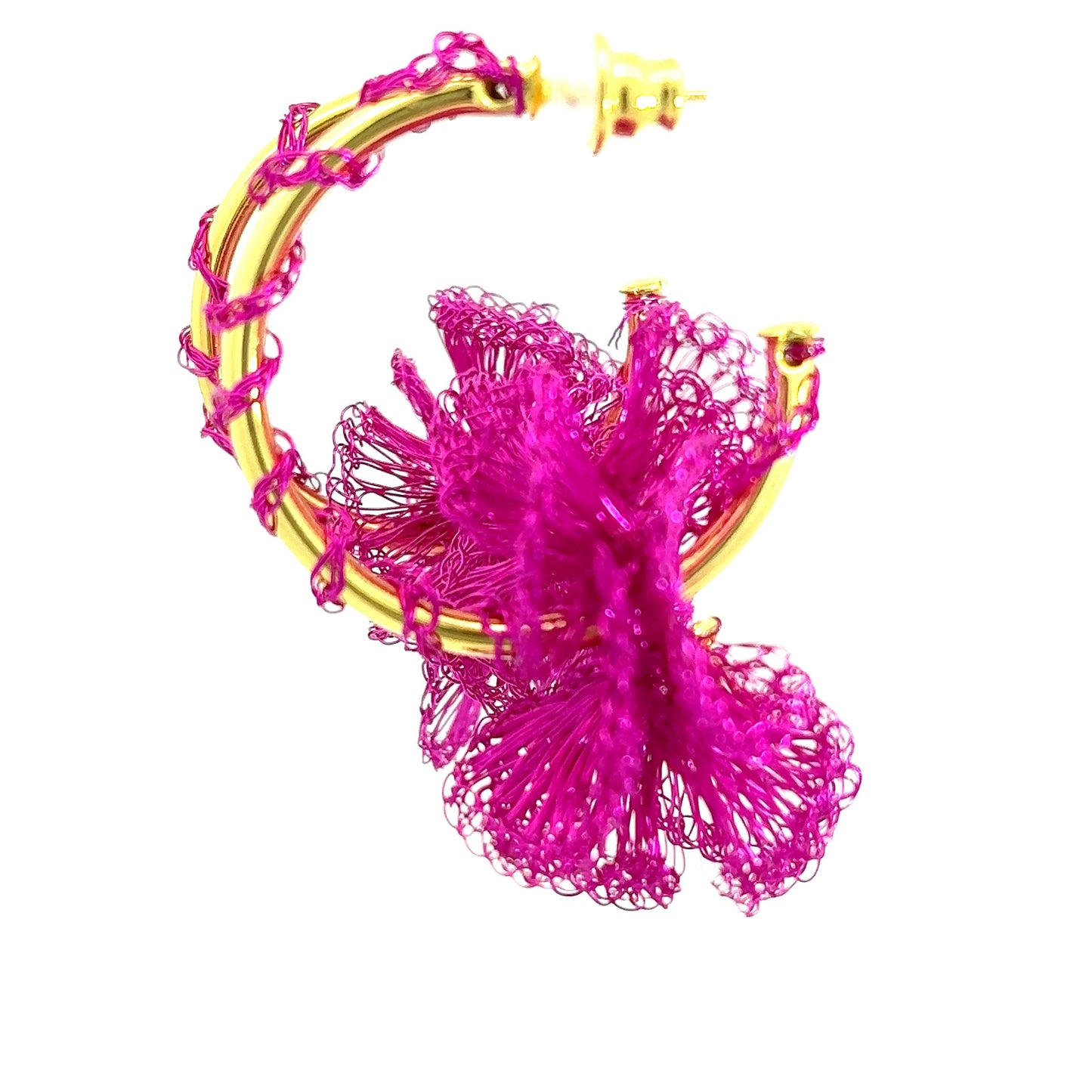 Pink & Gold Ruffle Hoops - Born To Glam
