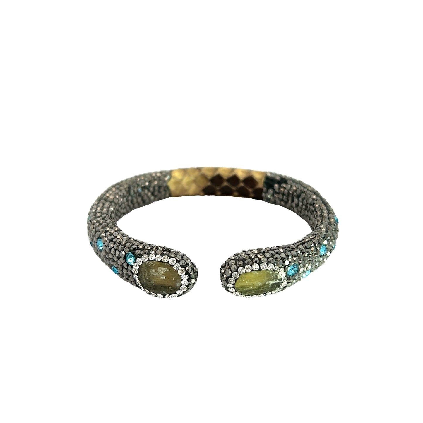 Green Crystal Prism Gemstone Cuff Bracelet - Born To Glam