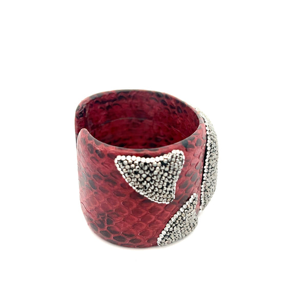 Red Python Turquoise Cuff Bracelet - Born To Glam