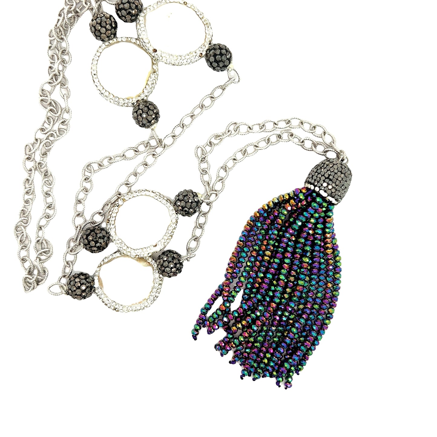 Multicolored Pearl and Crystal Necklace - Born To Glam