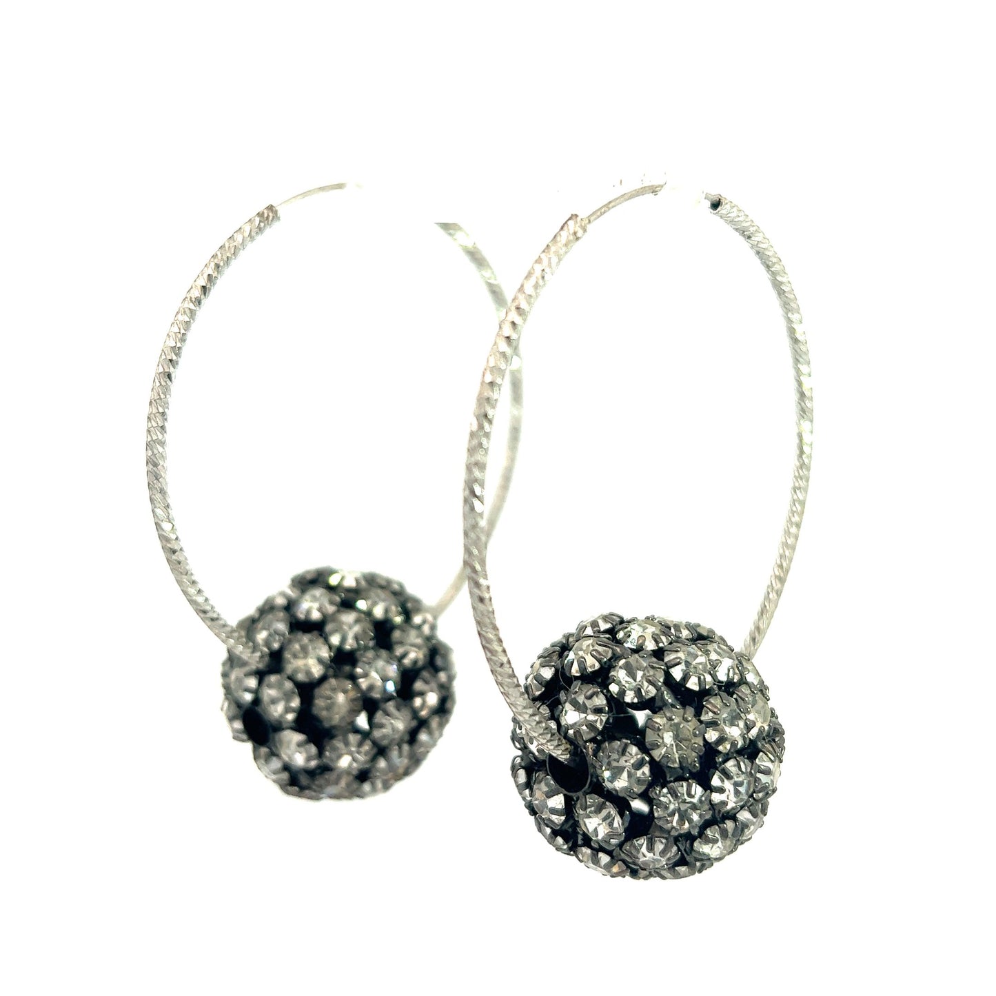 Black Disco Ball Party Hoop Earring - Born To Glam