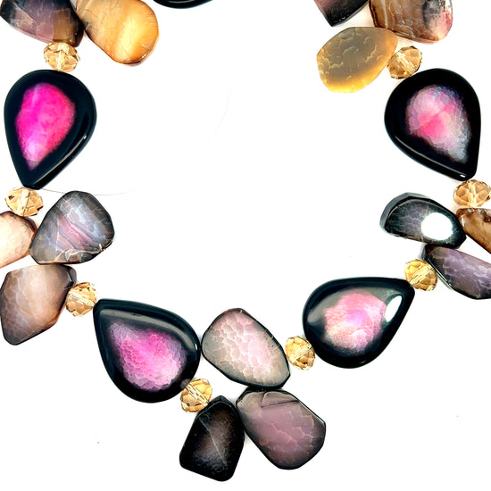 Load image into Gallery viewer, Pink Gemstone Statement Necklace - Born To Glam
