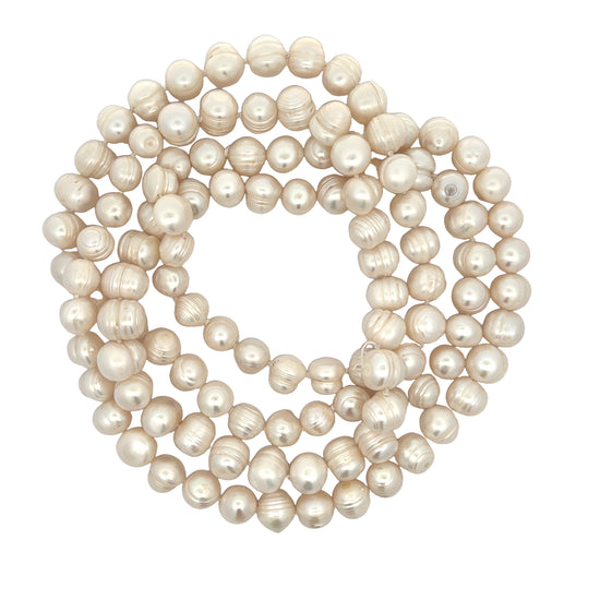 Long Classic Pearl Necklace - Born To Glam