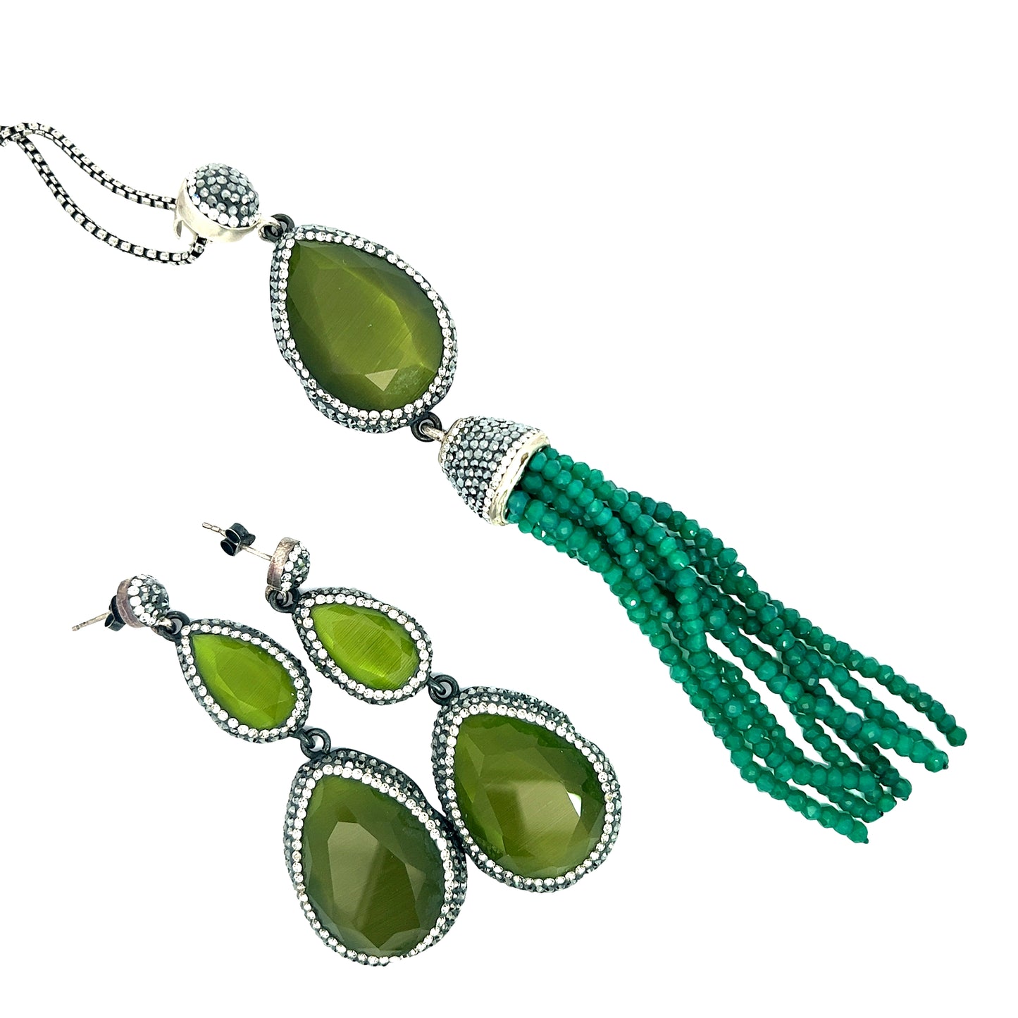 Olive Green Tourmaline Sterling Silver Earring - Born To Glam
