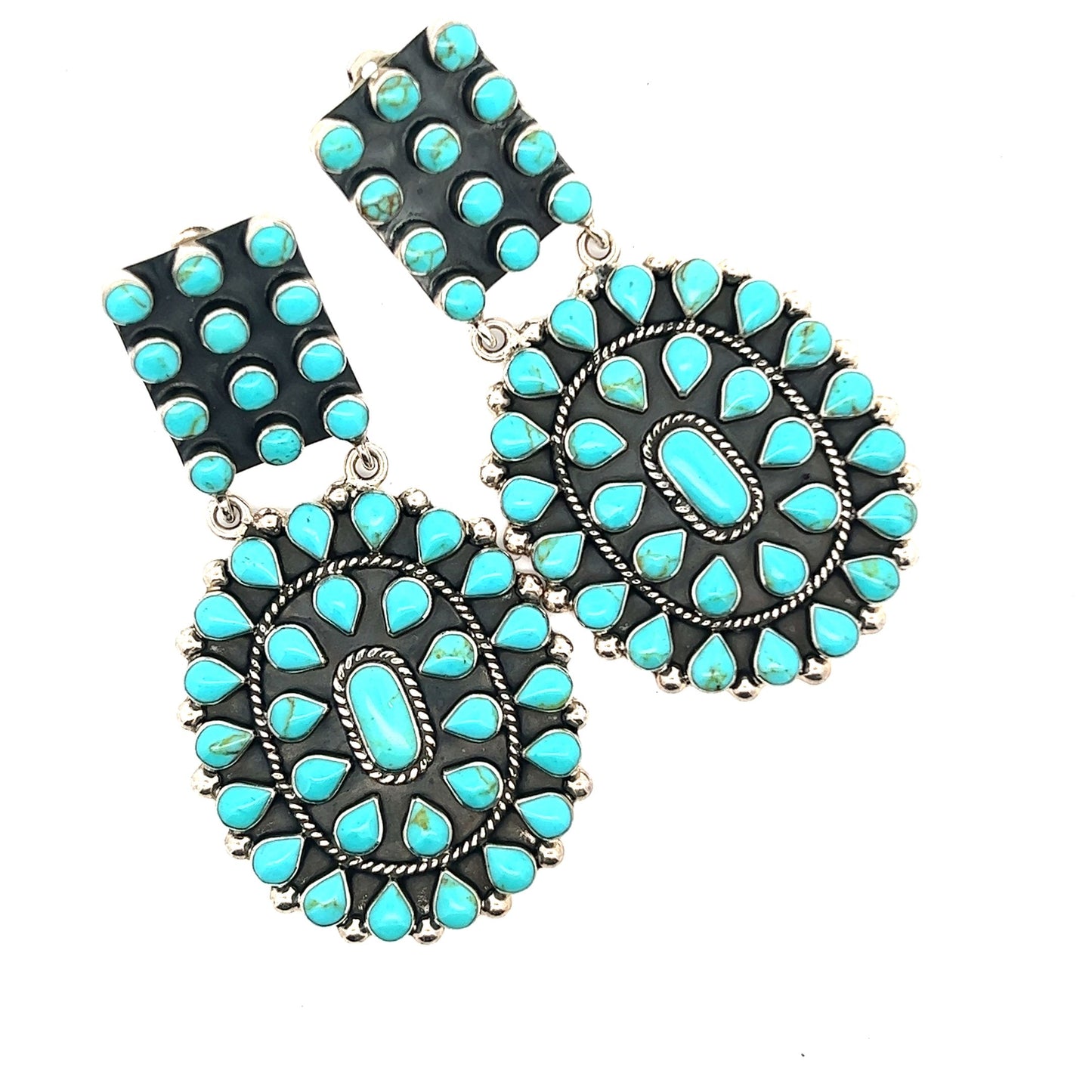 925 Sterling Silver and Turquoise Clip On Drop Earring - Born To Glam