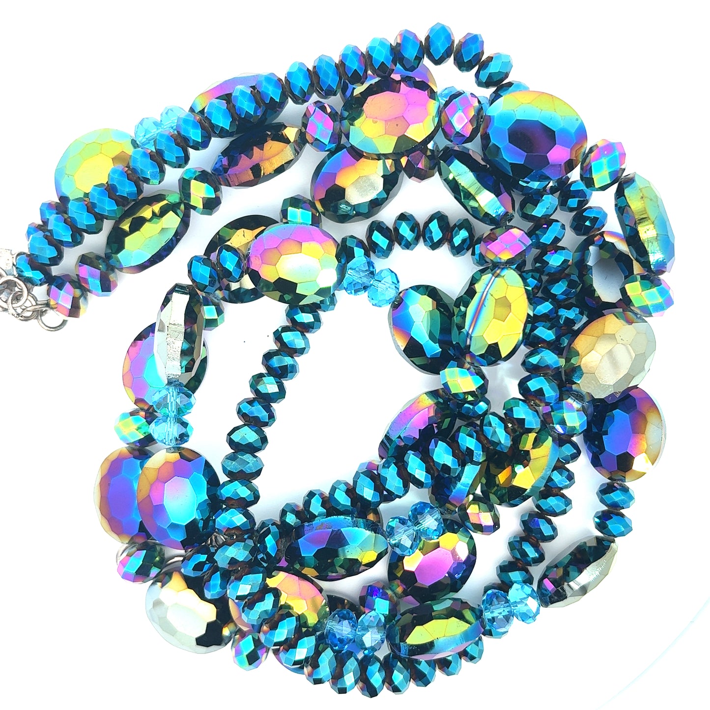Iridescent Blue and Purple Statement Necklace - Born To Glam