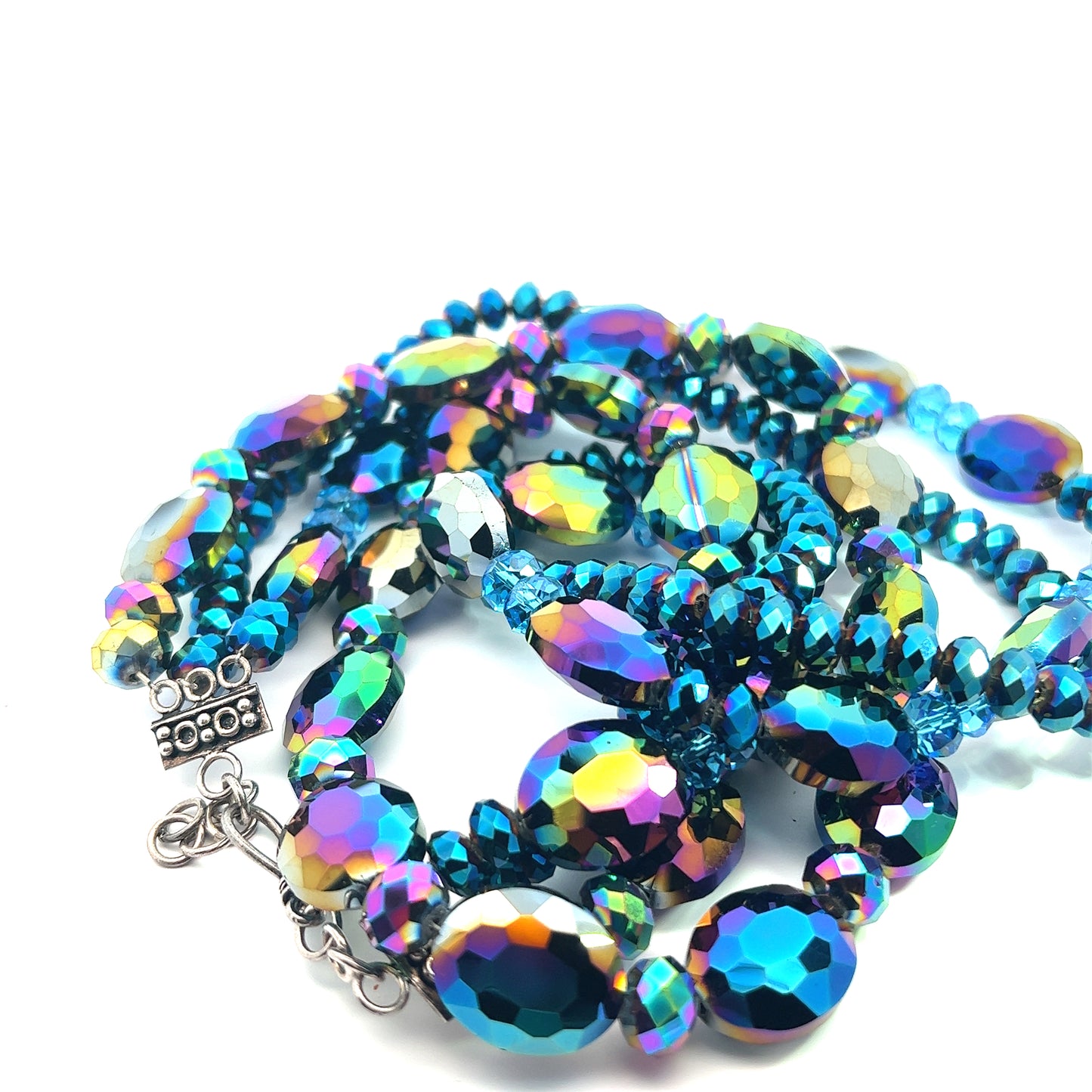 Iridescent Blue and Purple Statement Necklace - Born To Glam