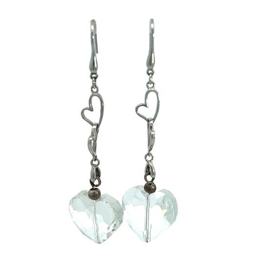 Load image into Gallery viewer, Clear Heart Crystal Sterling Silver Earring - Born To Glam
