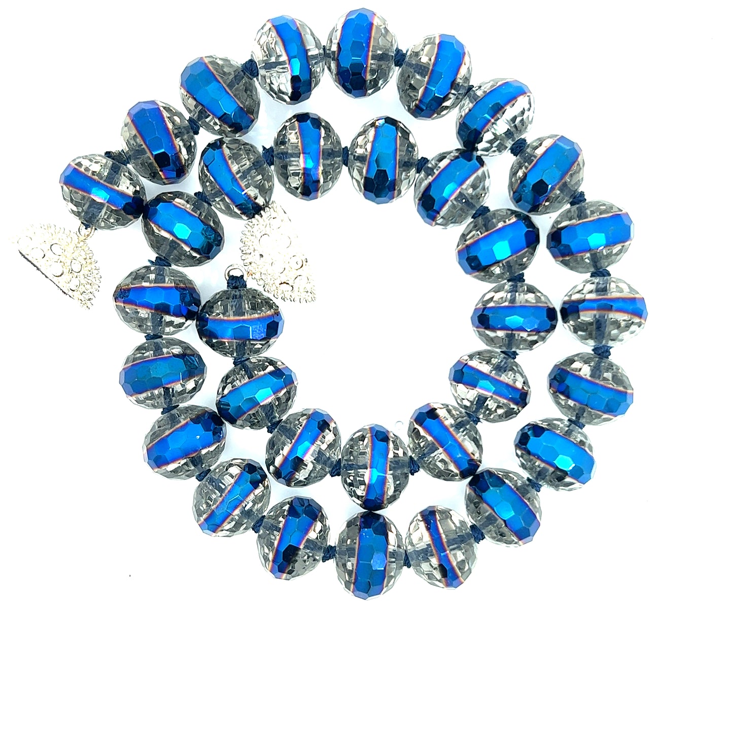 Royal Blue and Clear Short Crystal Necklace - Born To Glam