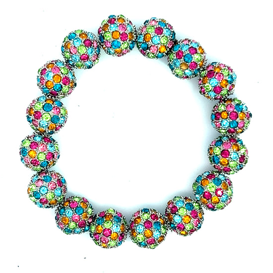 Rainbow Stretch Crystal Bracelet - Born To Glam
