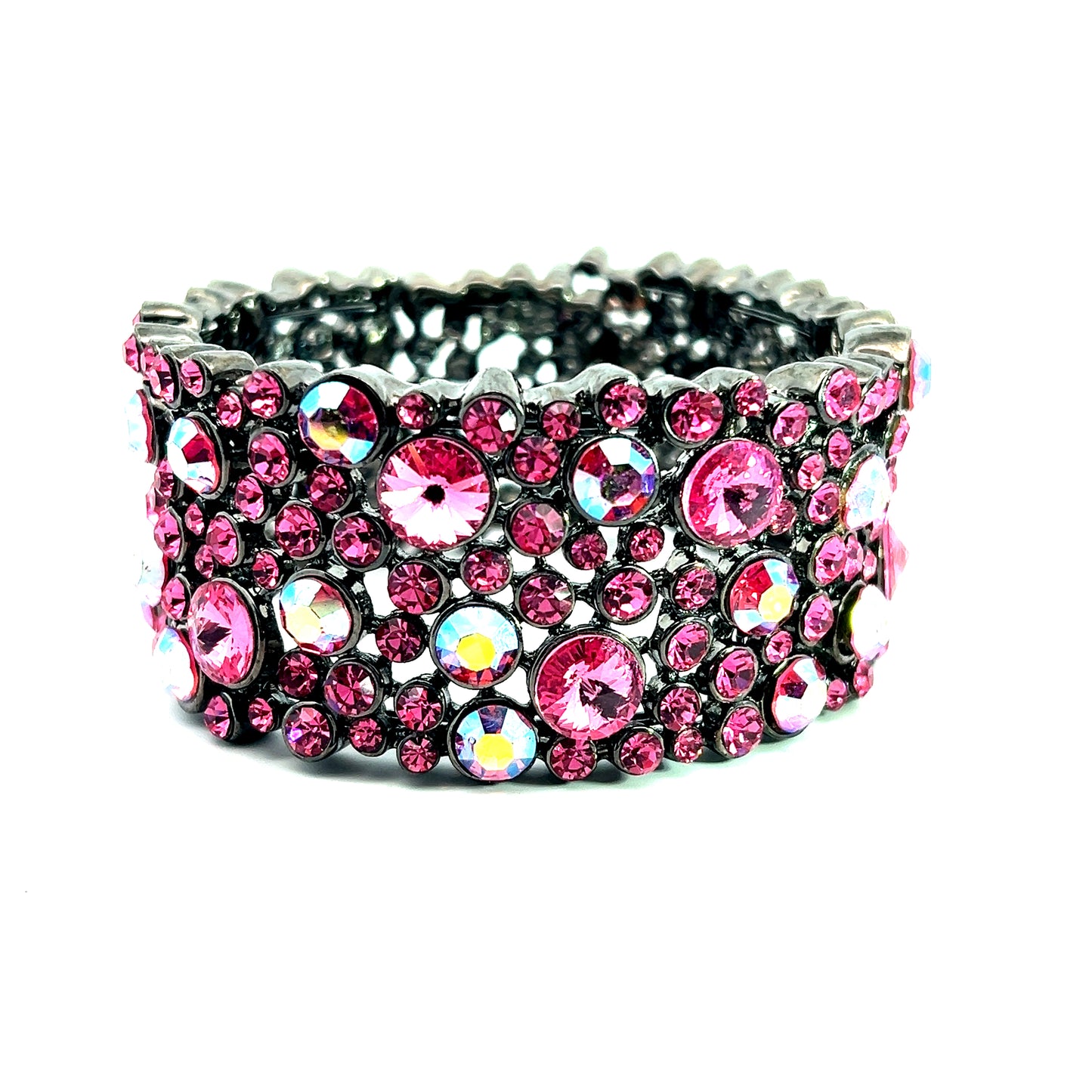 Pink Crystal Cuff Bracelet - Born To Glam