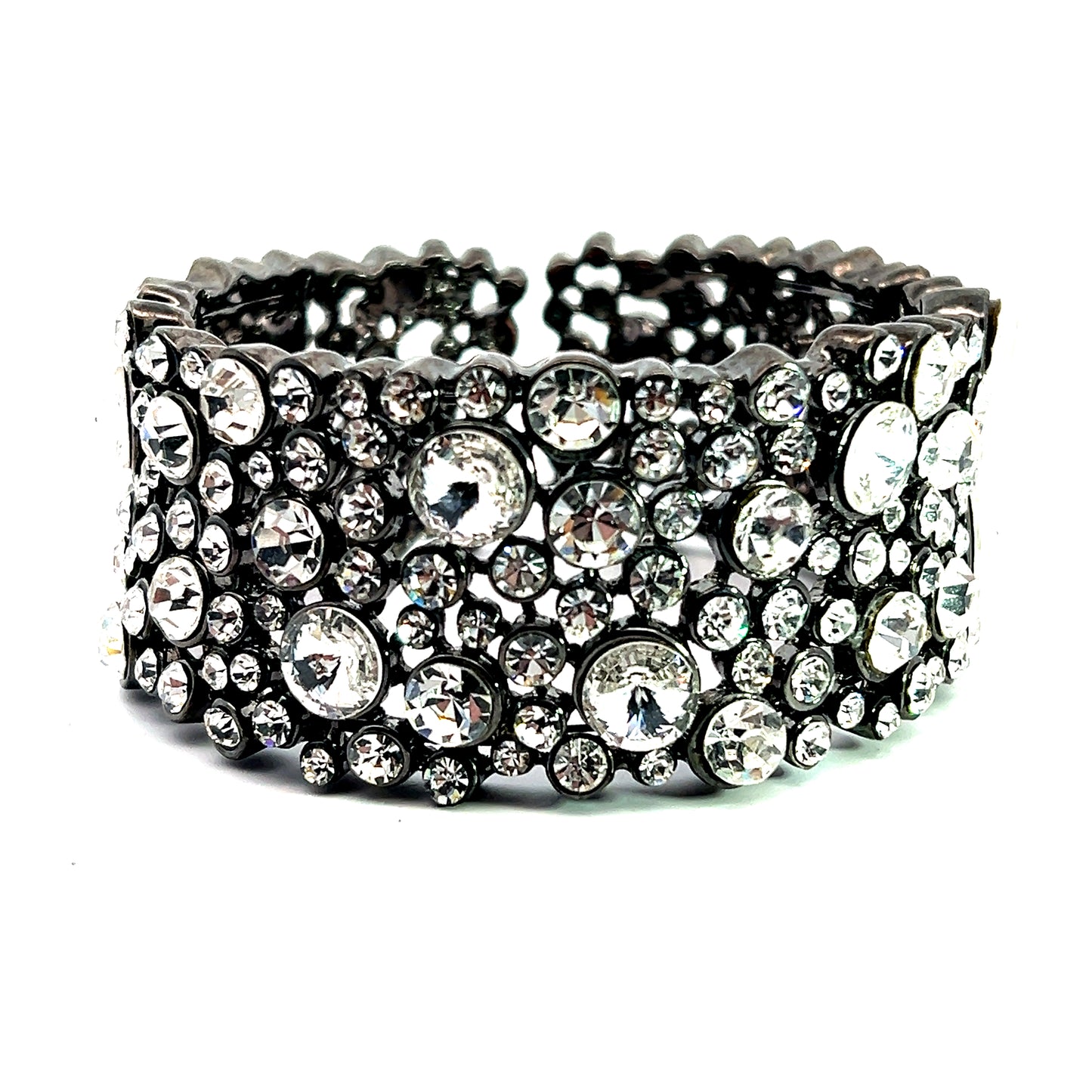 Load image into Gallery viewer, Clear Crystal Cuff Bracelet - Born To Glam
