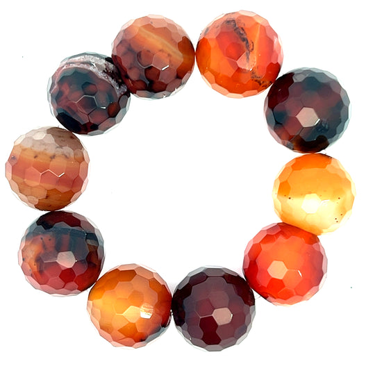 Load image into Gallery viewer, Brown Agate Spheres Stretch Bracelet - Born To Glam
