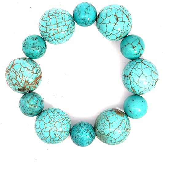 Turquoise Gemstone Stretch Bracelet - Born To Glam