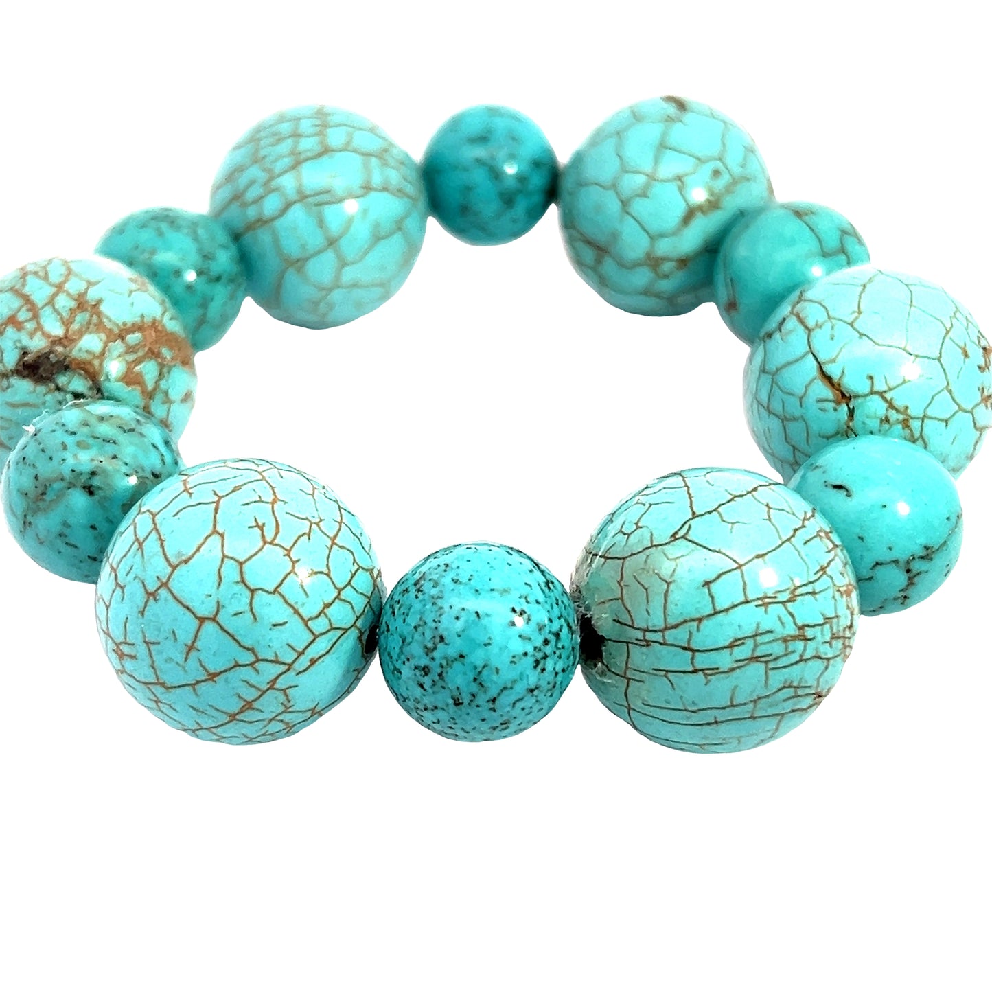 Load image into Gallery viewer, Turquoise Gemstone Stretch Bracelet - Born To Glam
