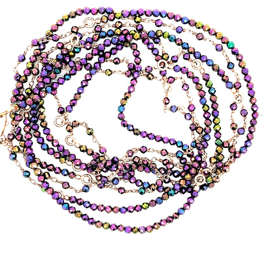 Purple & Gold Long Necklace