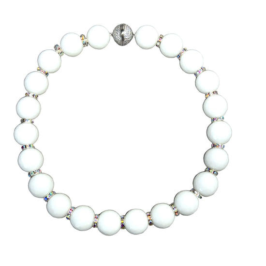 Sunstone & Iridescent Crystal Gemstone Short Necklace