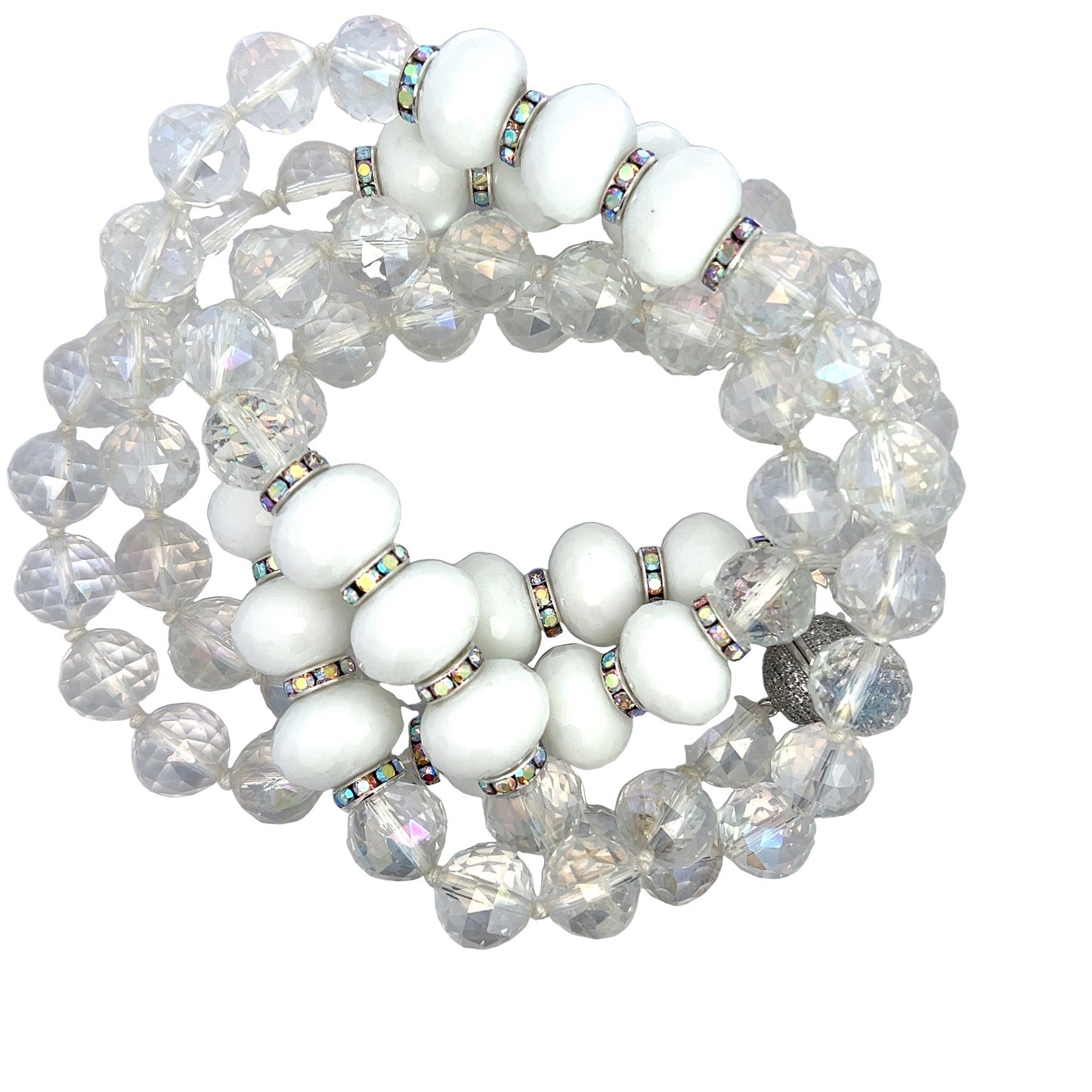 Sunstone & Iridescent Crystal Gemstone Long Necklace