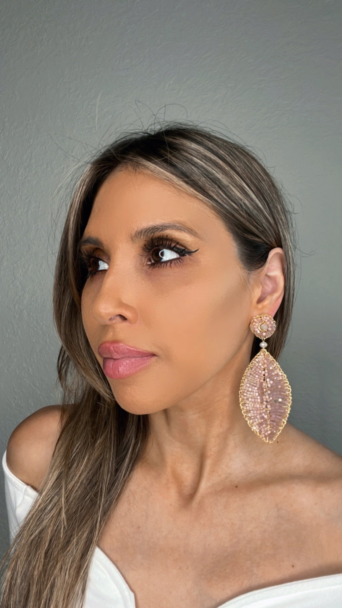 Load image into Gallery viewer, Champagne Gold Leaf Statement Earring - Born To Glam
