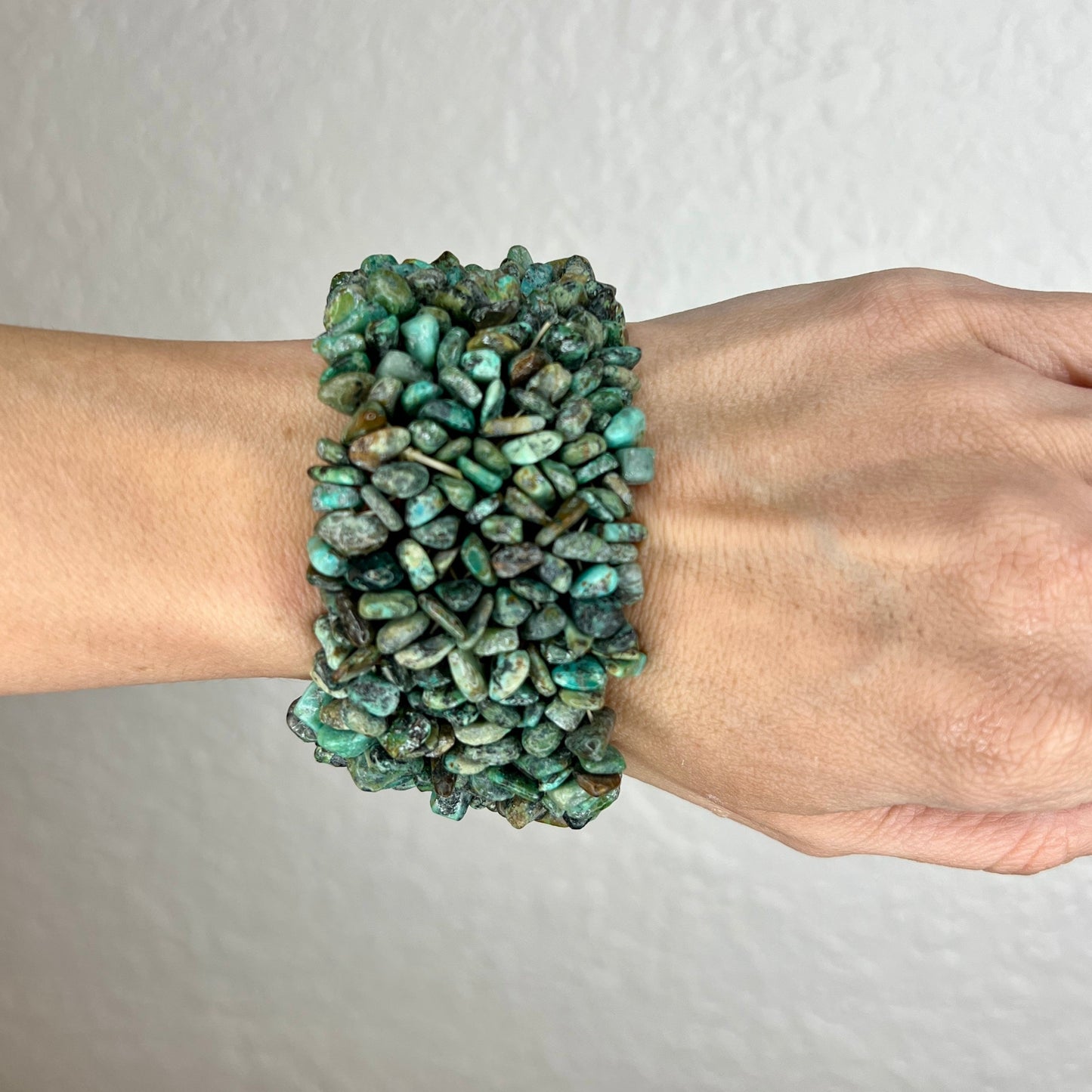 Turquoise Gemstone Multi Layer Stretch Bracelet - Born To Glam