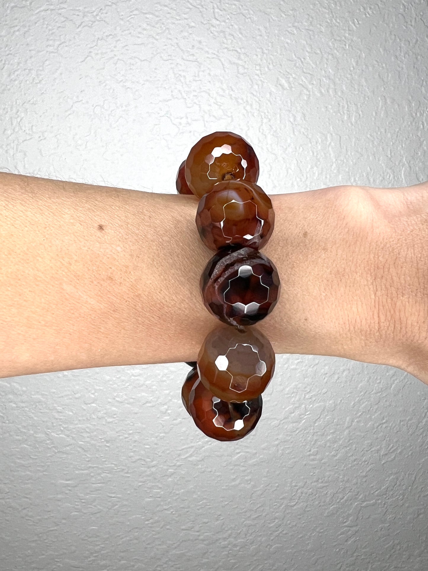 Load image into Gallery viewer, Brown Agate Spheres Stretch Bracelet - Born To Glam

