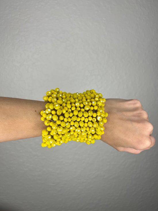 Load image into Gallery viewer, Yellow Luxe Crystal Cascade Extra Large Statement Bracelet - Born To Glam
