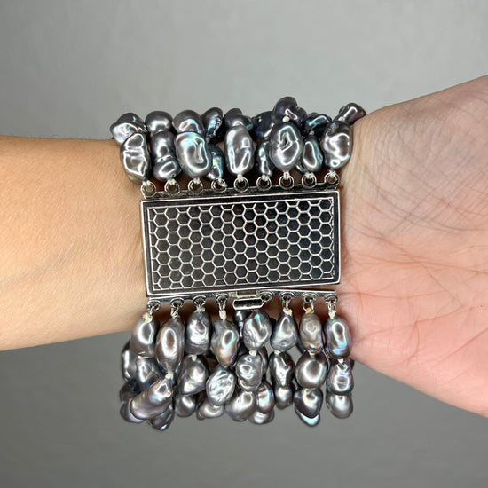 Gray Pearl Multistrand Bracelet