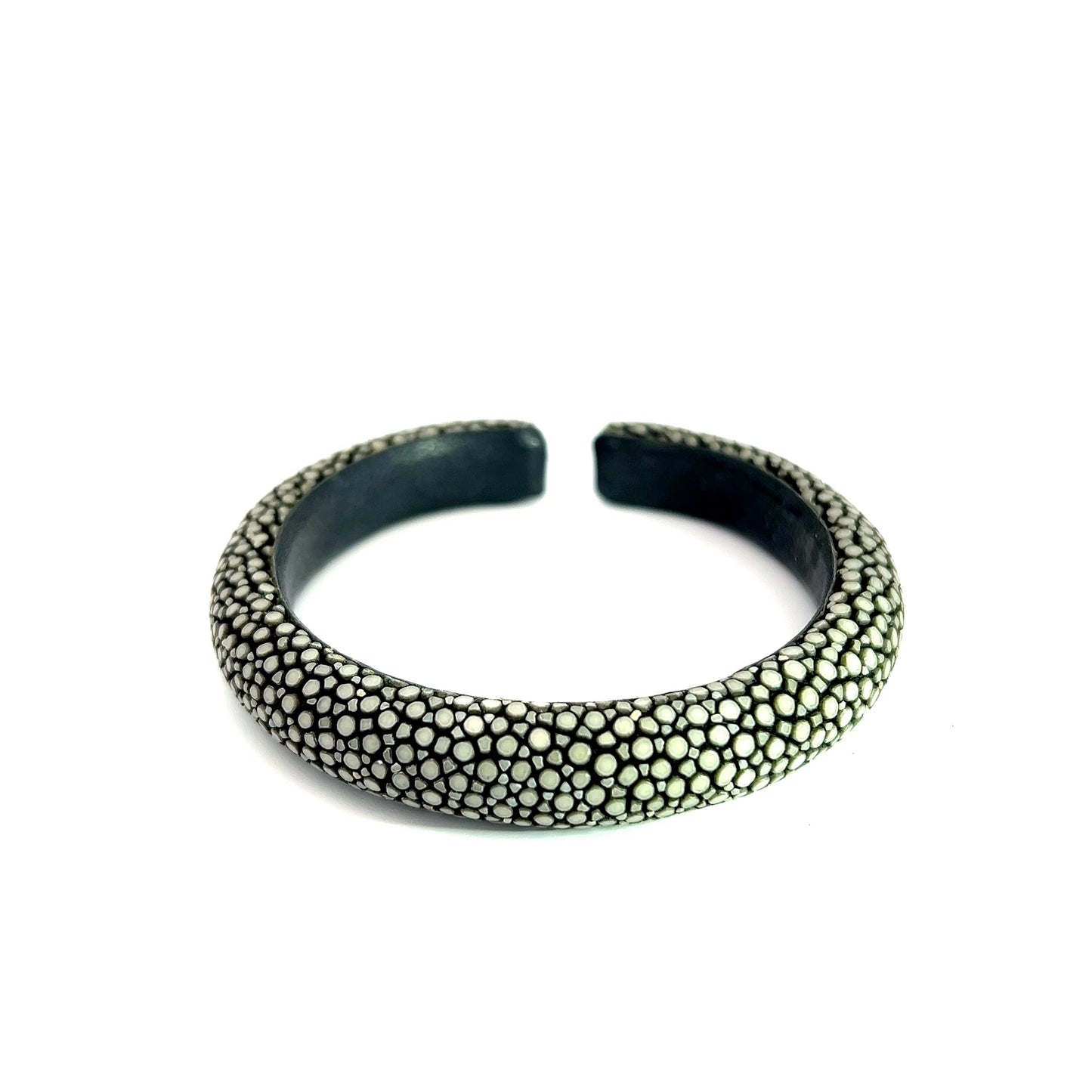 Load image into Gallery viewer, Sleek Black Shagreen Cuff Bracelet - Born To Glam
