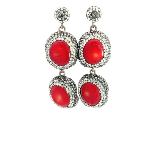 Red Coral Gemstone Earring - Born To Glam