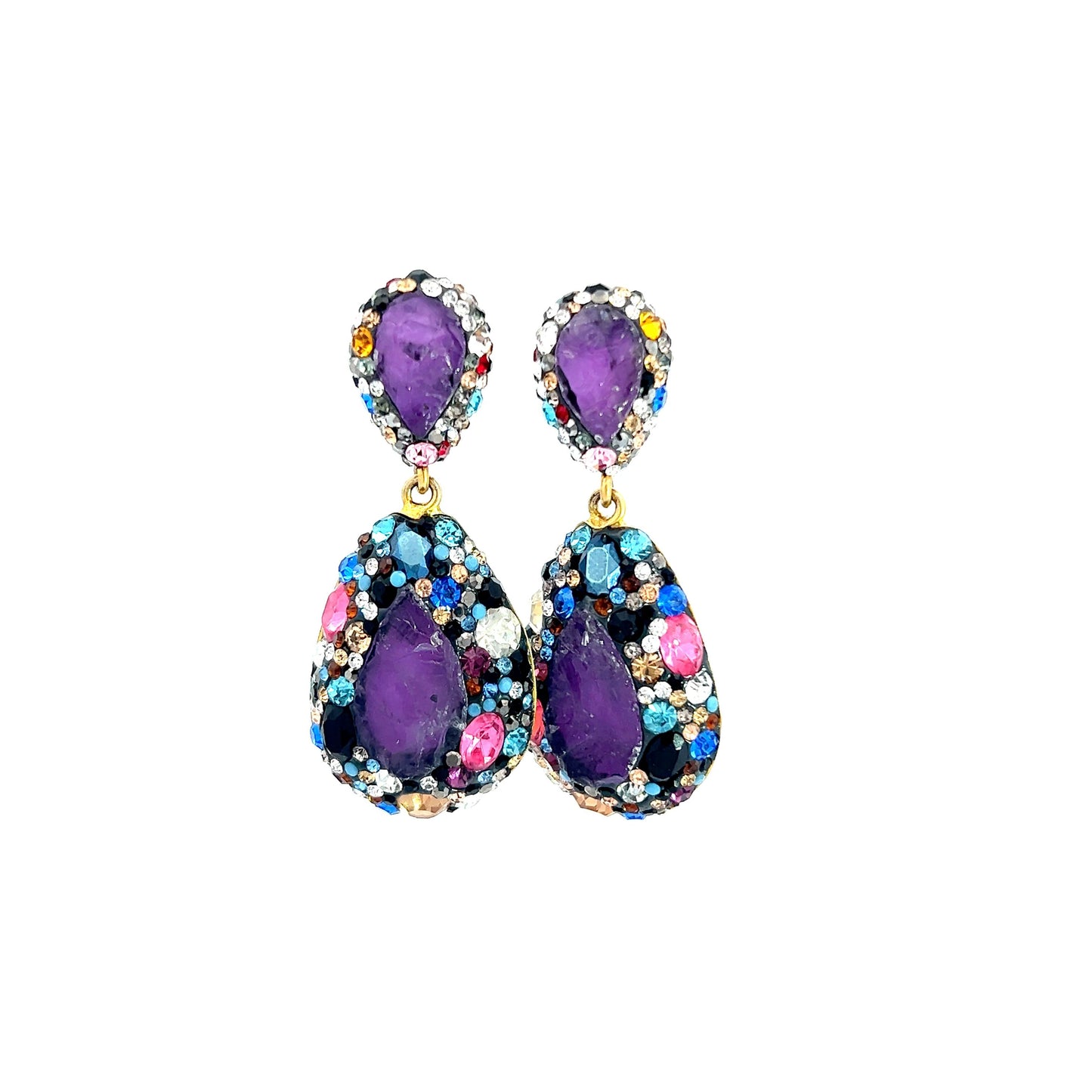 Purple Petite Prism Treasures Small Gemstone Earring - Born To Glam
