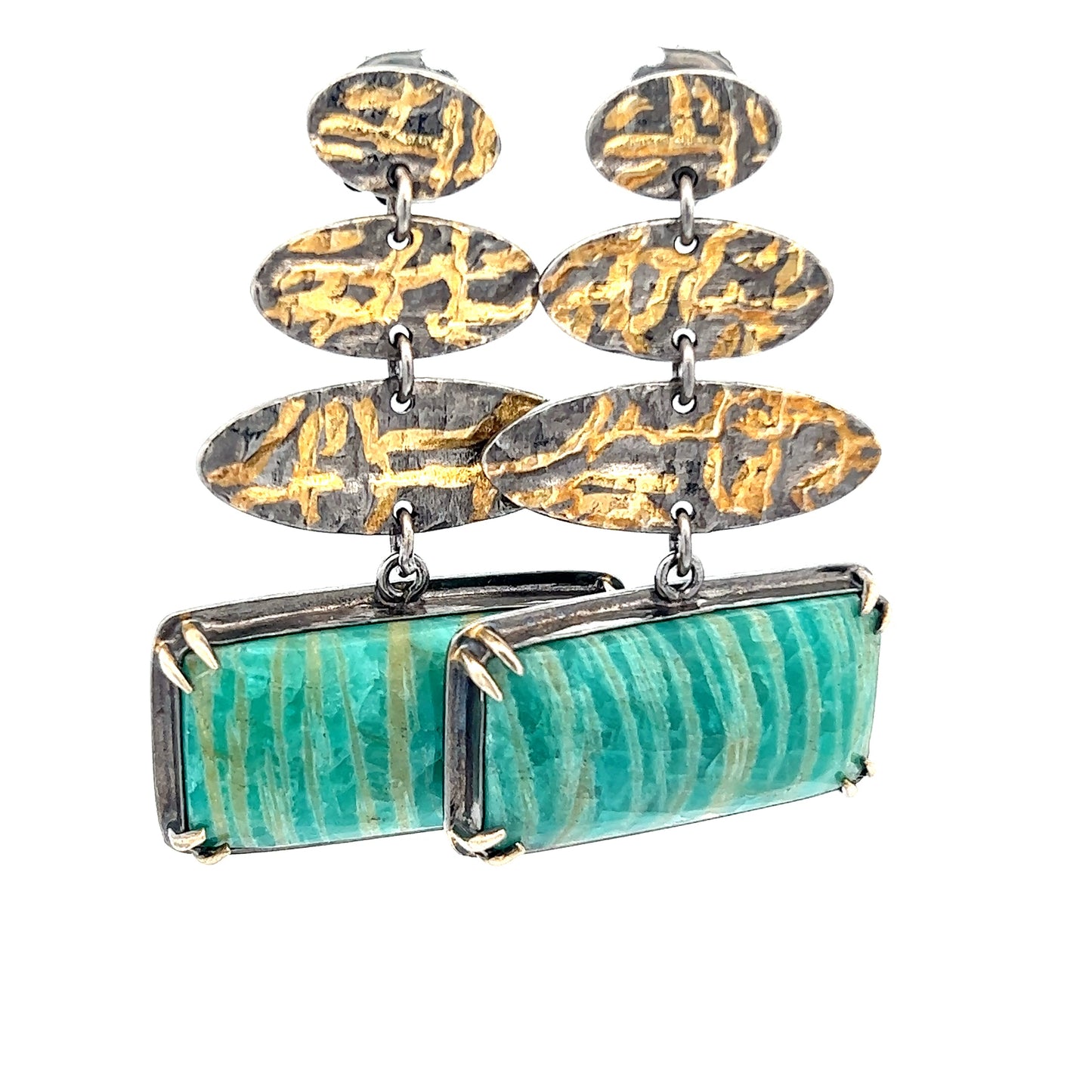 Emerald Sterling Silver & Gold Tone  Dangle Earring - Born To Glam
