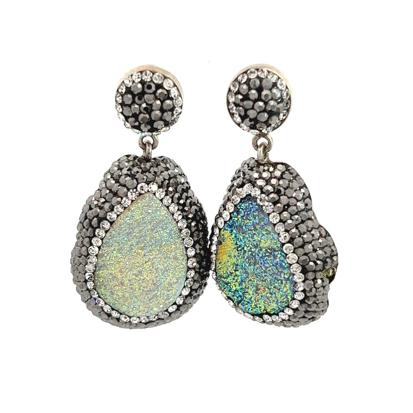 Load image into Gallery viewer, Minty Green Gemstone Dangle Earring - Born To Glam
