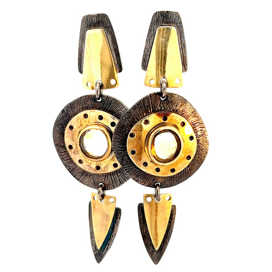 925 Gold and Silver Gemstone Earring - Born To Glam