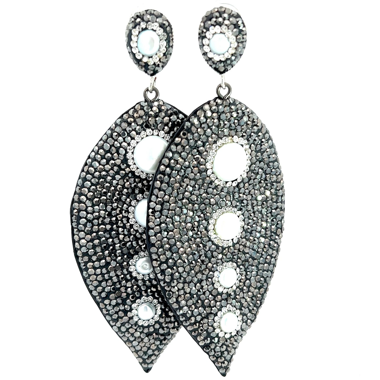 Load image into Gallery viewer, Silver Triple Pearl Statement Earring - Born To Glam
