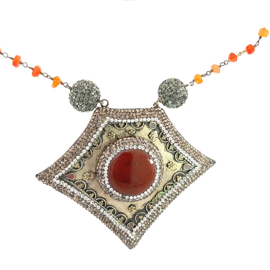 Load image into Gallery viewer, Sterling Silver Carnelian Gemstone Necklace - Born To Glam
