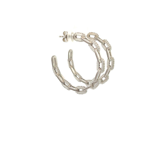 Silver Chain Link Hoop - Born To Glam