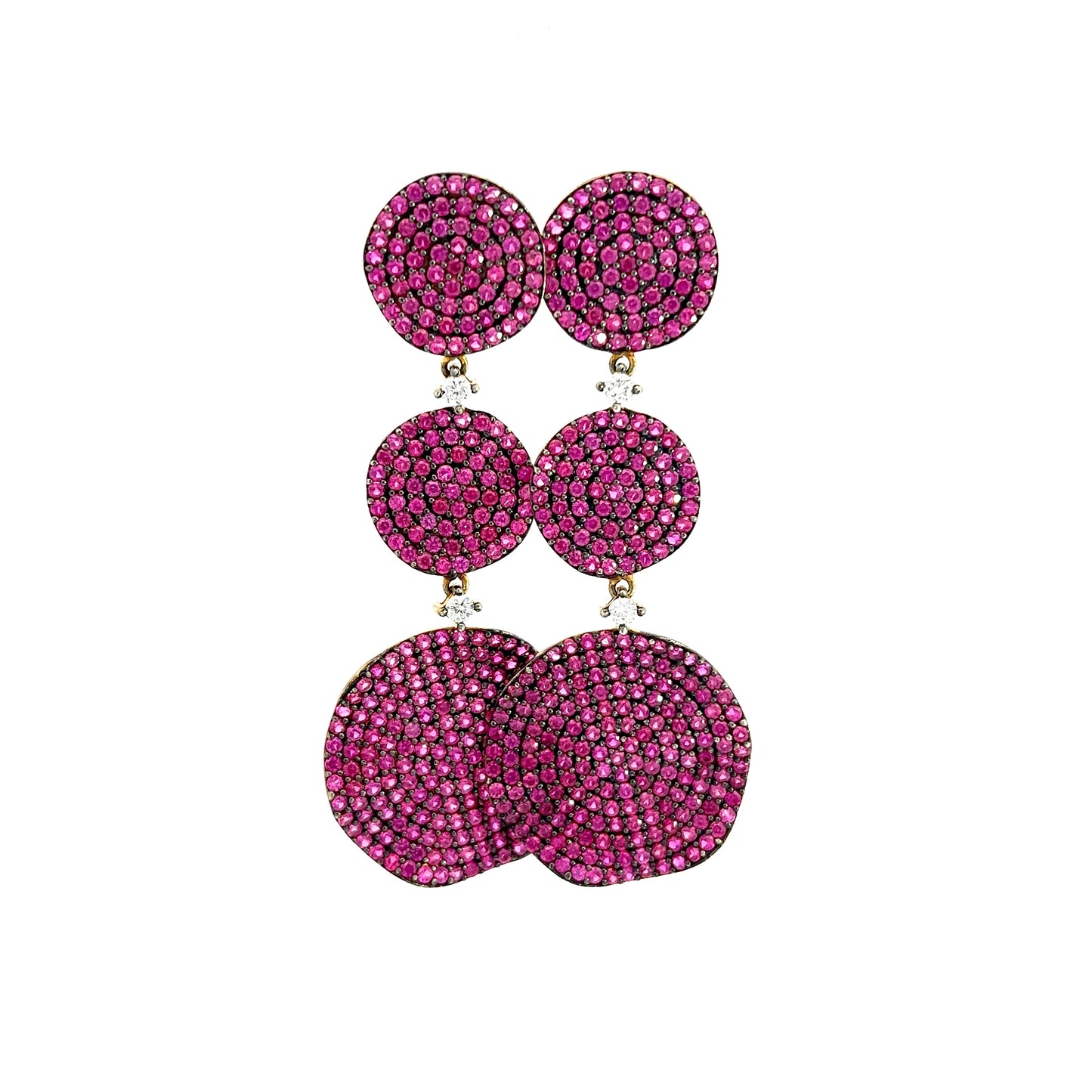 Load image into Gallery viewer, Pink Crystal Disc Sterling Silver Earring - Born To Glam
