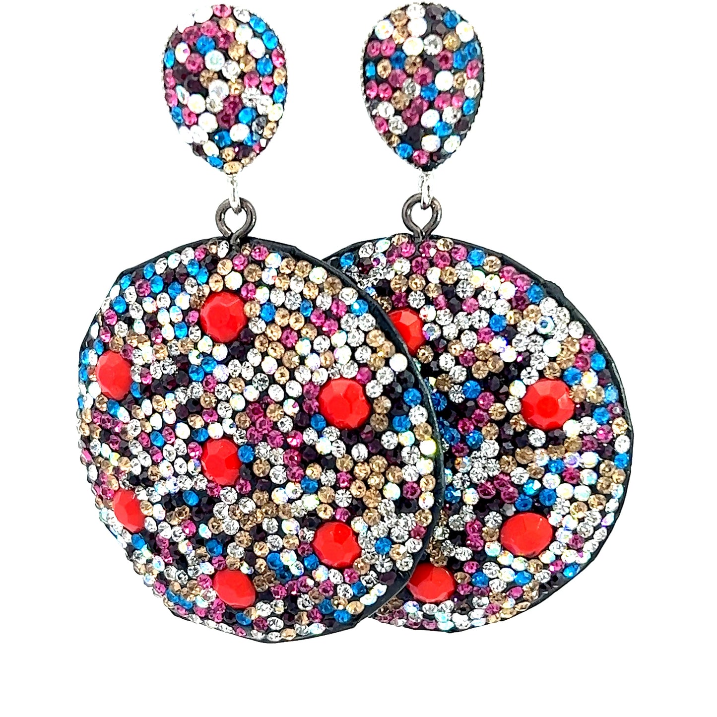 Load image into Gallery viewer, Multicolor Crystal Coral Earrings - Born To Glam
