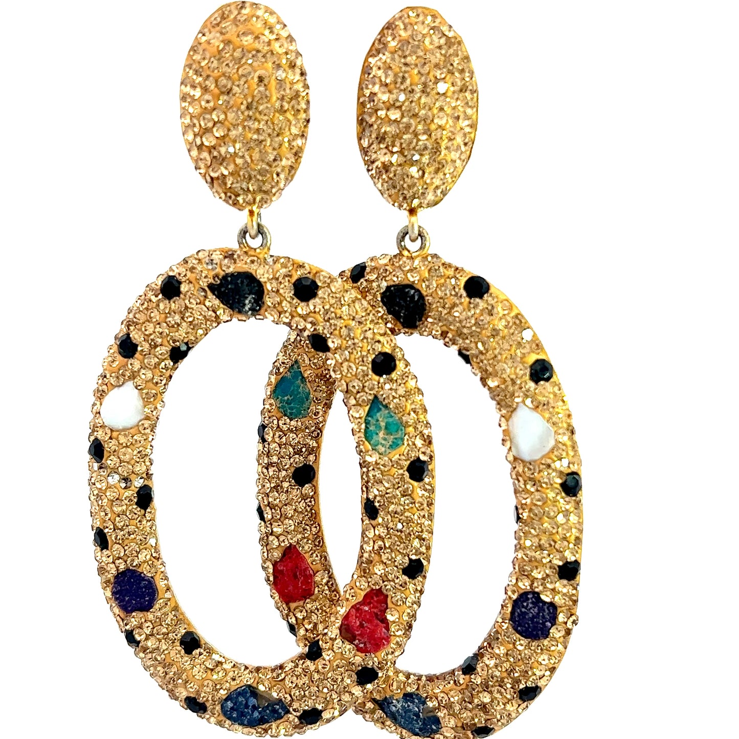 Load image into Gallery viewer, Gold Gemstone Party Crystal Earring - Born To Glam
